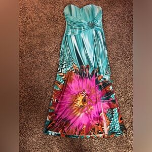 Vibrant Maxi Dress with Floral Design